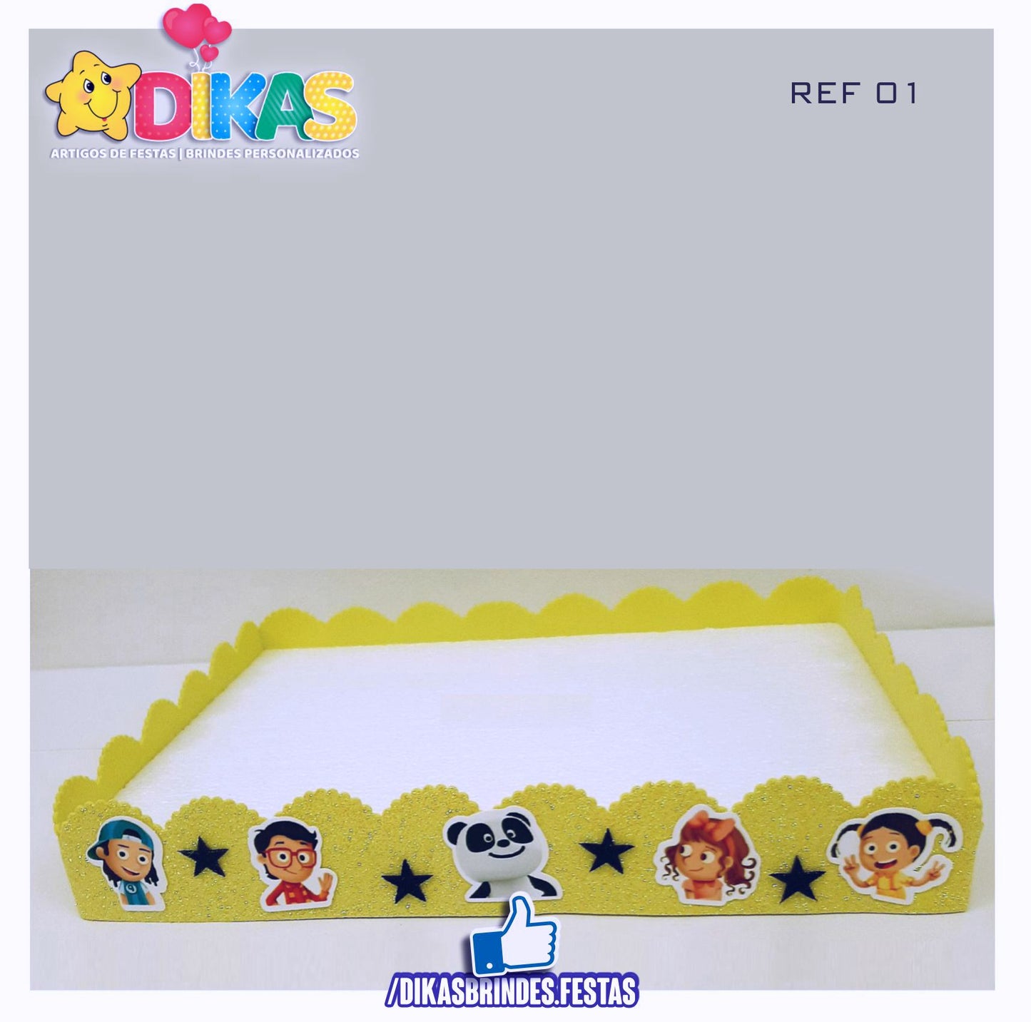 BANDEJA ARTESANAL GRANDE - PANDA E OS CARICAS