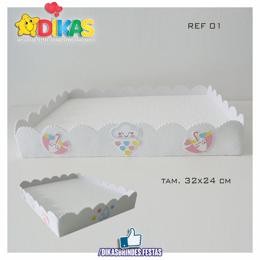 BANDEJA ARTESANAL GRANDE - CHUVA DE AMOR