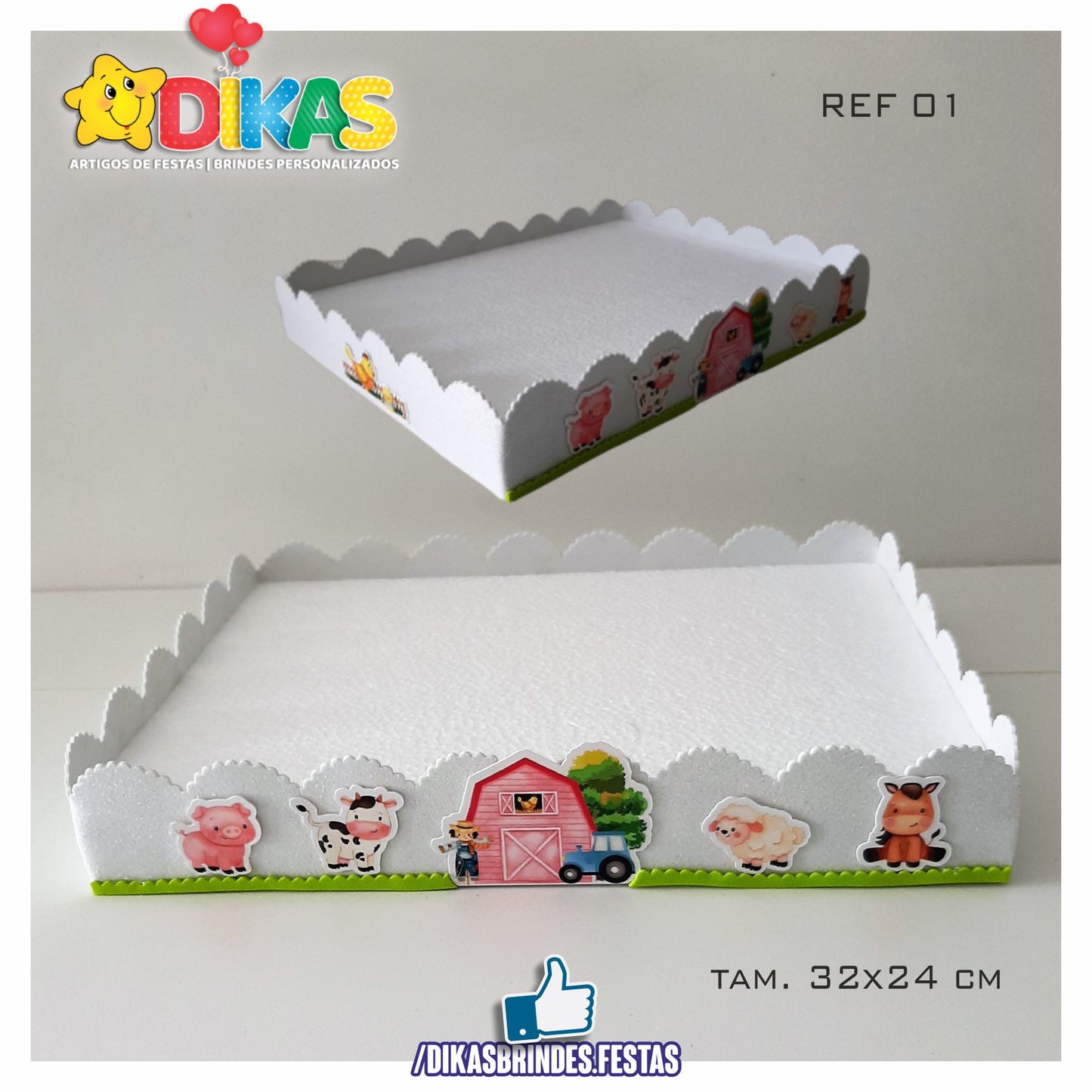 BANDEJA ARTESANAL GRANDE - ANIMAIS DA QUINTA