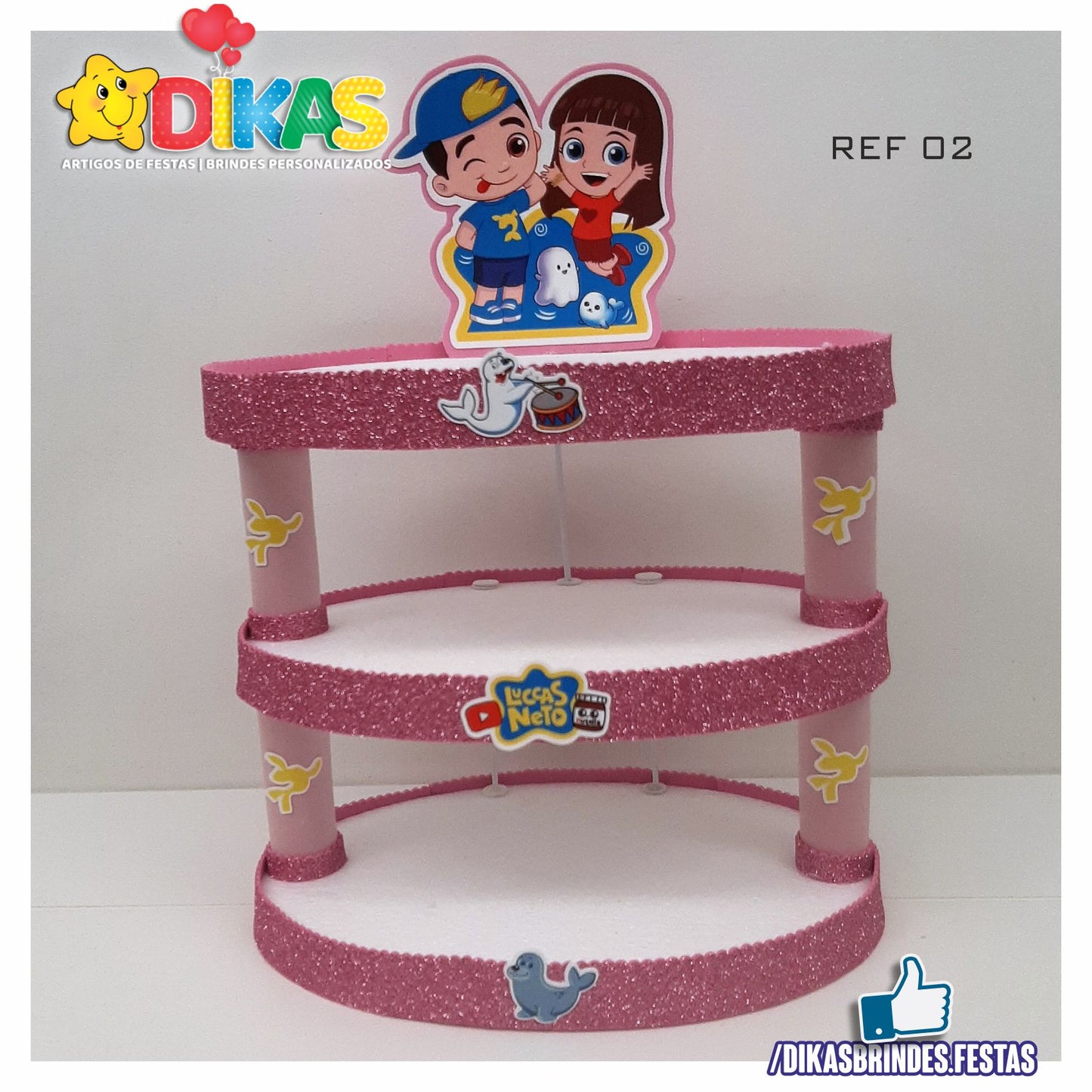 SUPORTE ARTESANAL C/ 3 BANDEJAS - LUCCAS NETO