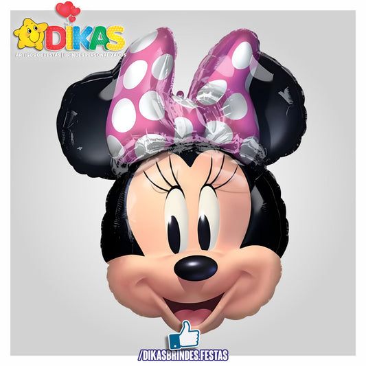 BALÃO FOIL CABEÇA MINNIE 66CM