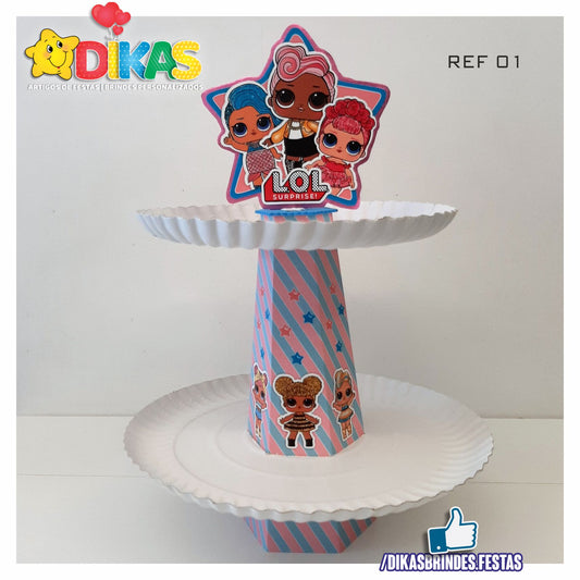 SUPORTE ARTESANAL C/ 2 PRATOS - LOL