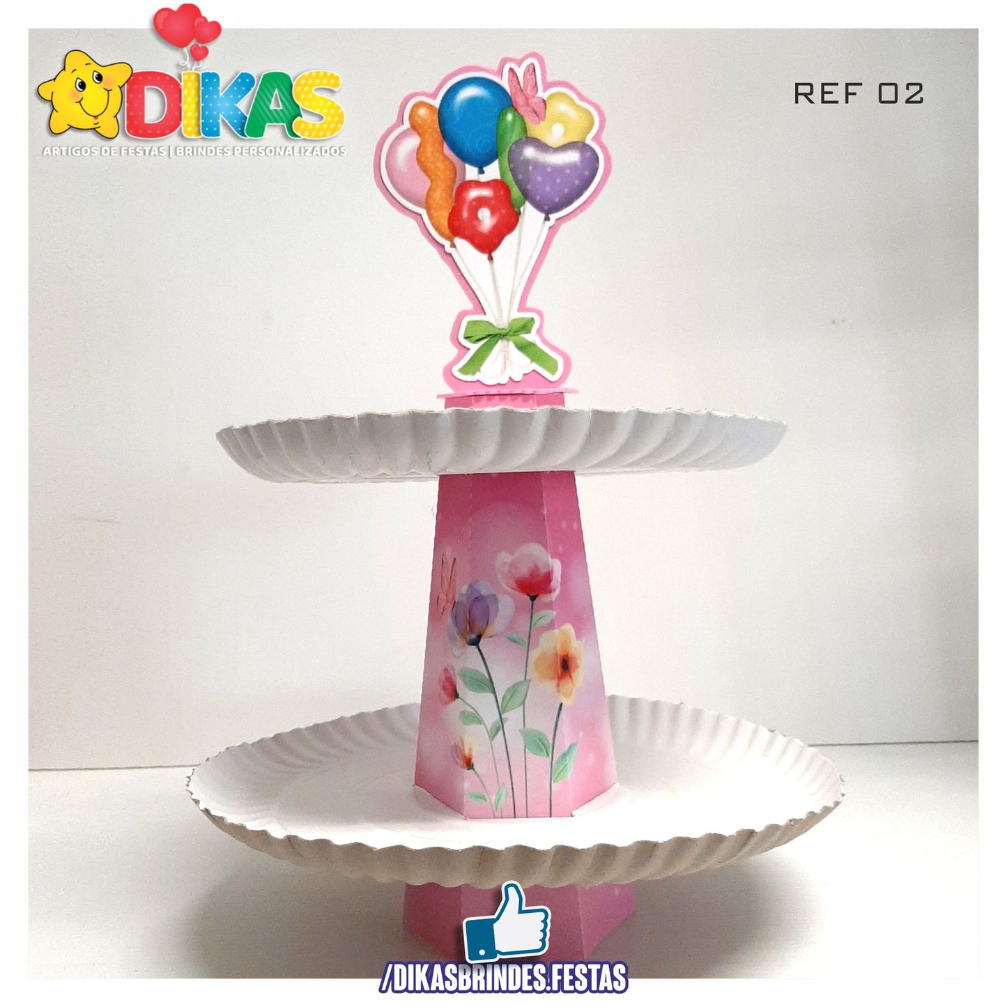 SUPORTE ARTESANAL C/ 2 PRATOS - BEBÉ