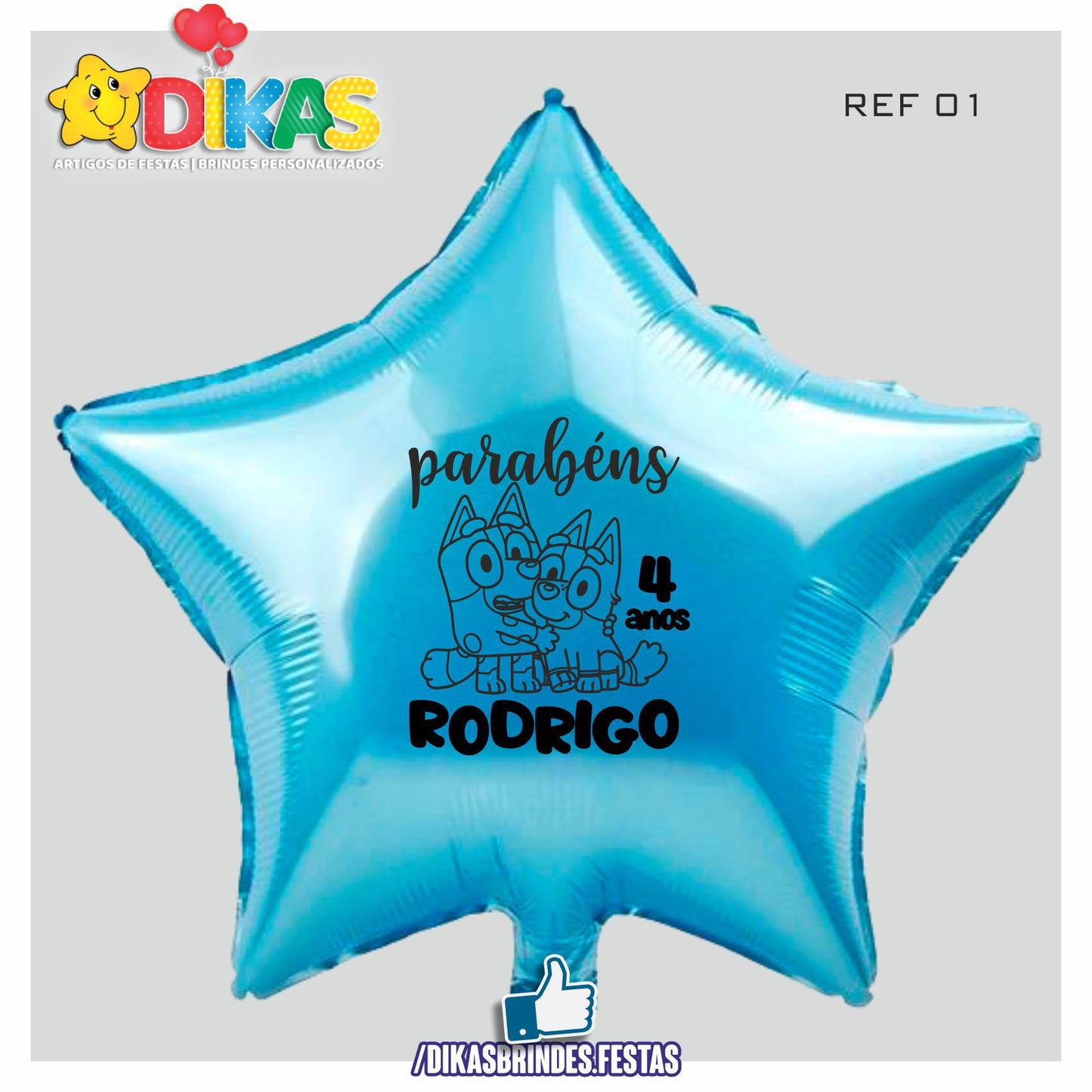 BALÃO FOIL PERSONALIZADO - BLUEY