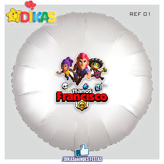 BALÃO FOIL PERSONALIZADO - BRAWL STARS