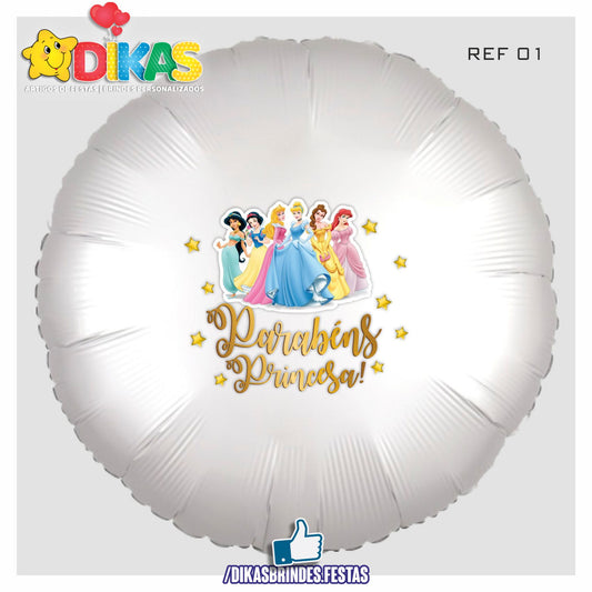 BALÃO FOIL TEMA/PARABÉNS - PRINCESAS DISNEY