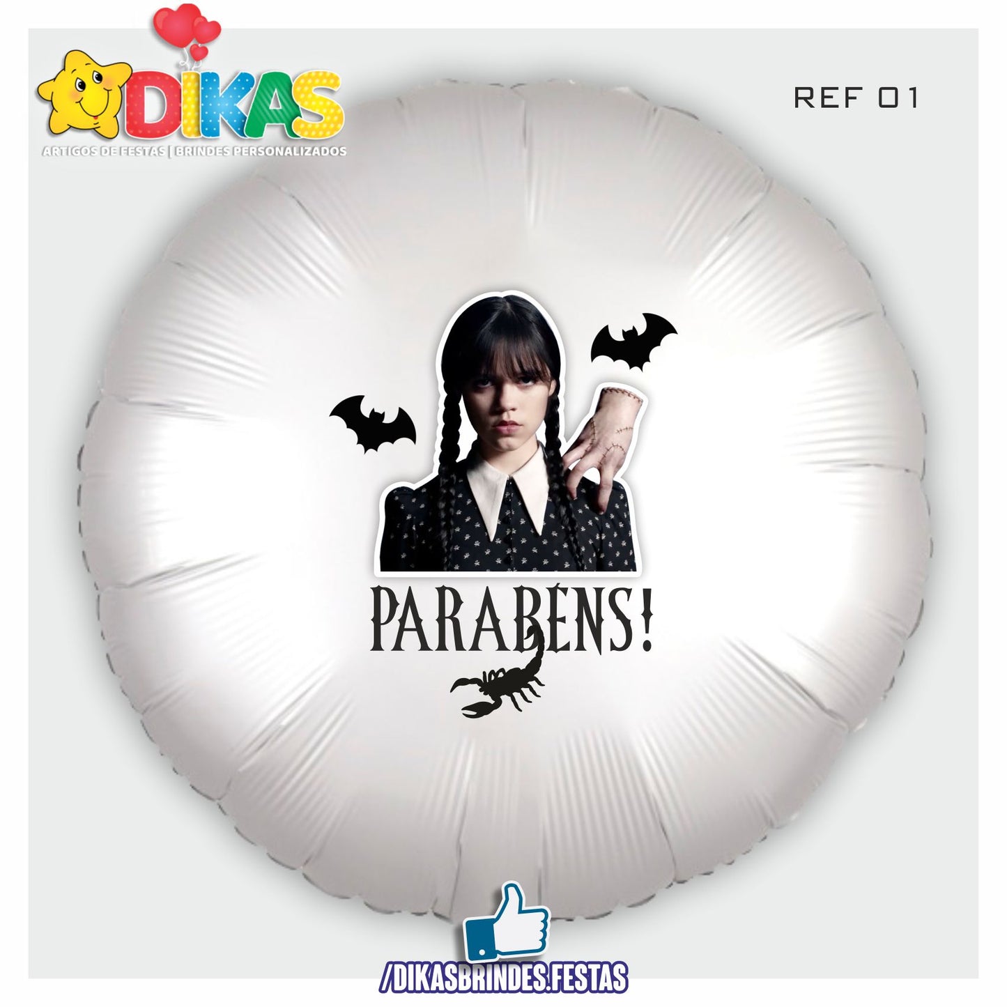 BALÃO FOIL TEMA/PARABÉNS - WANDINHA