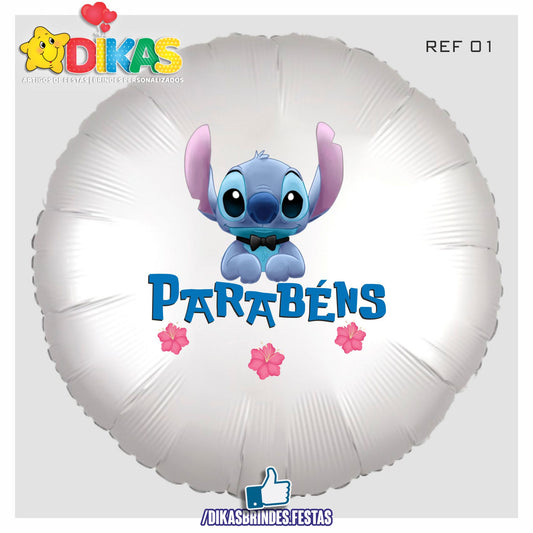 BALÃO FOIL TEMA/PARABÉNS - STITCH