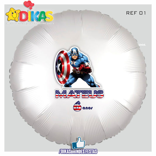BALÃO FOIL PERSONALIZADO - CAPITÃO AMÉRICA