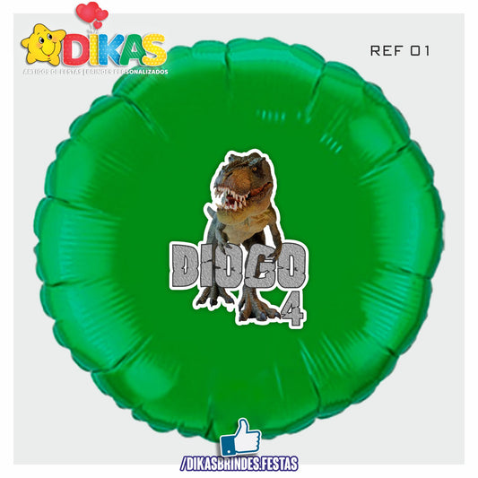 BALÃO FOIL PERSONALIZADO - DINOSSAUROS