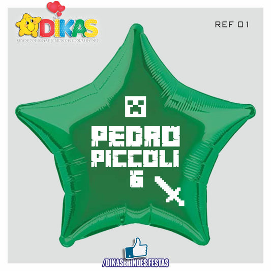 BALÃO FOIL PERSONALIZADO - MINECRAFT