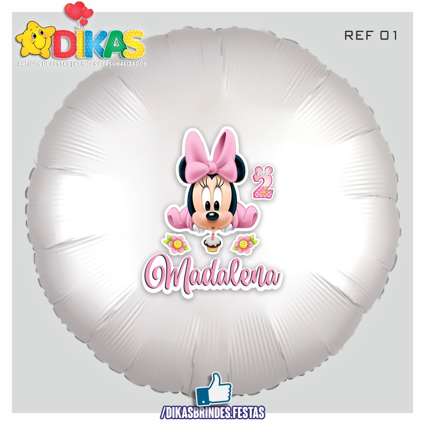 BALÃO FOIL PERSONALIZADO - MINNIE BABY