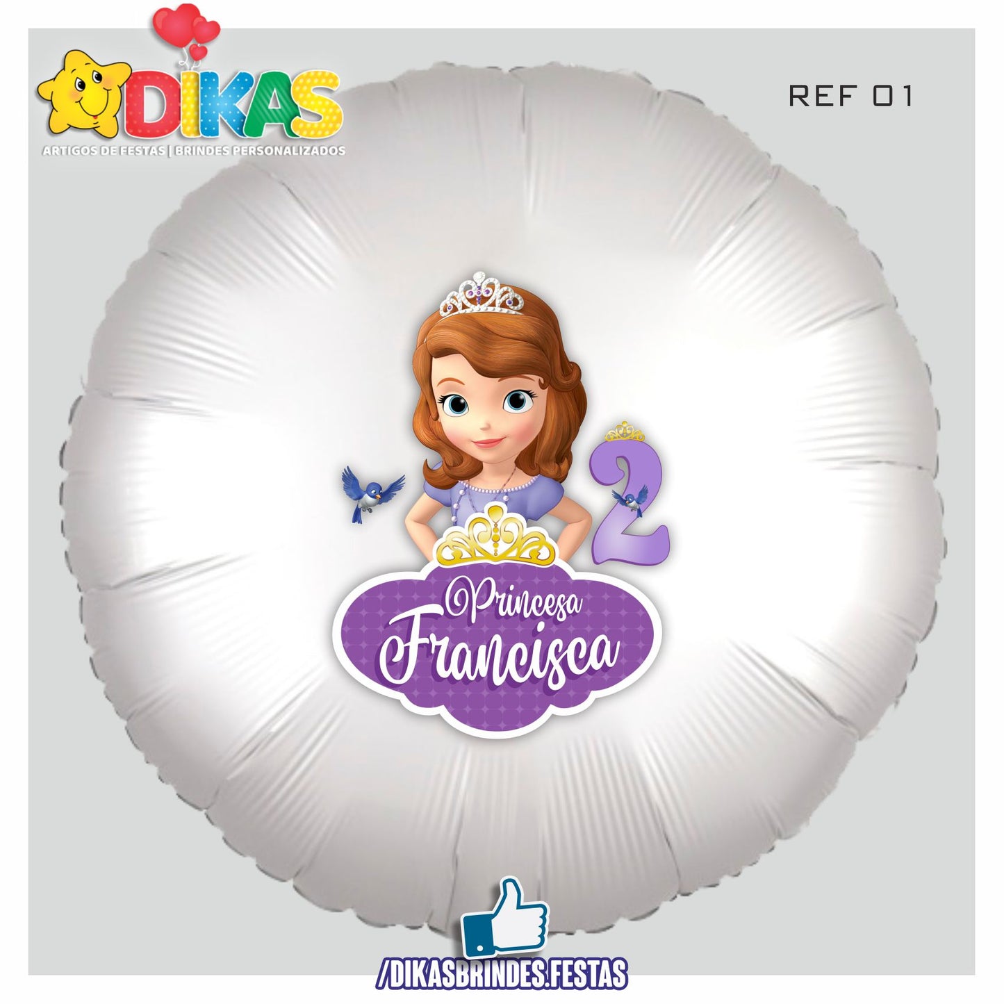BALÃO FOIL PERSONALIZADO - PRINCESA SOFIA