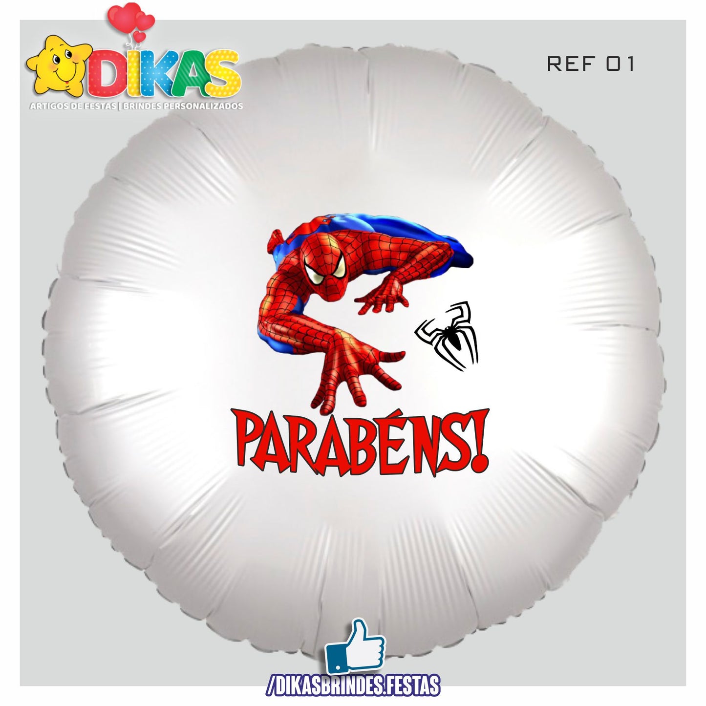 BALÃO FOIL TEMA/PARABÉNS - HOMEM ARANHA