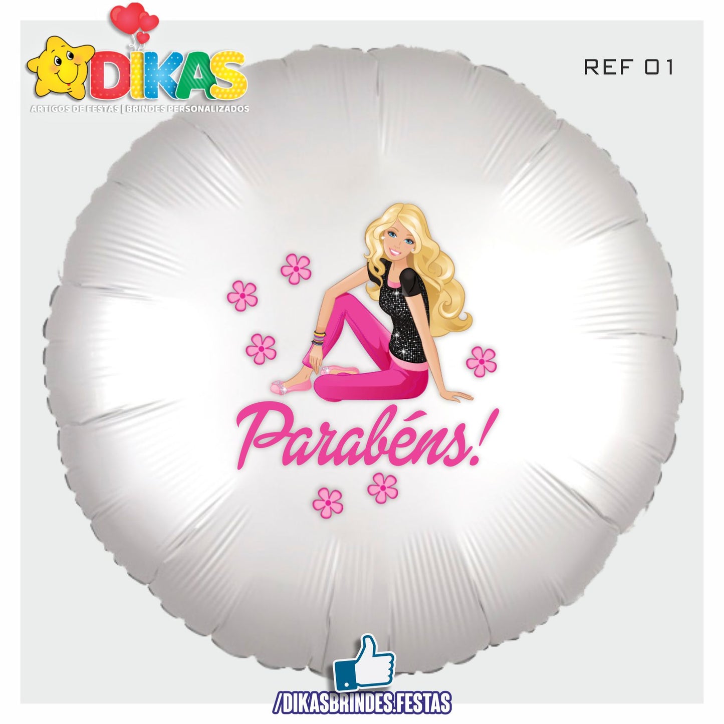 BALÃO FOIL TEMA/PARABÉNS - BARBIE