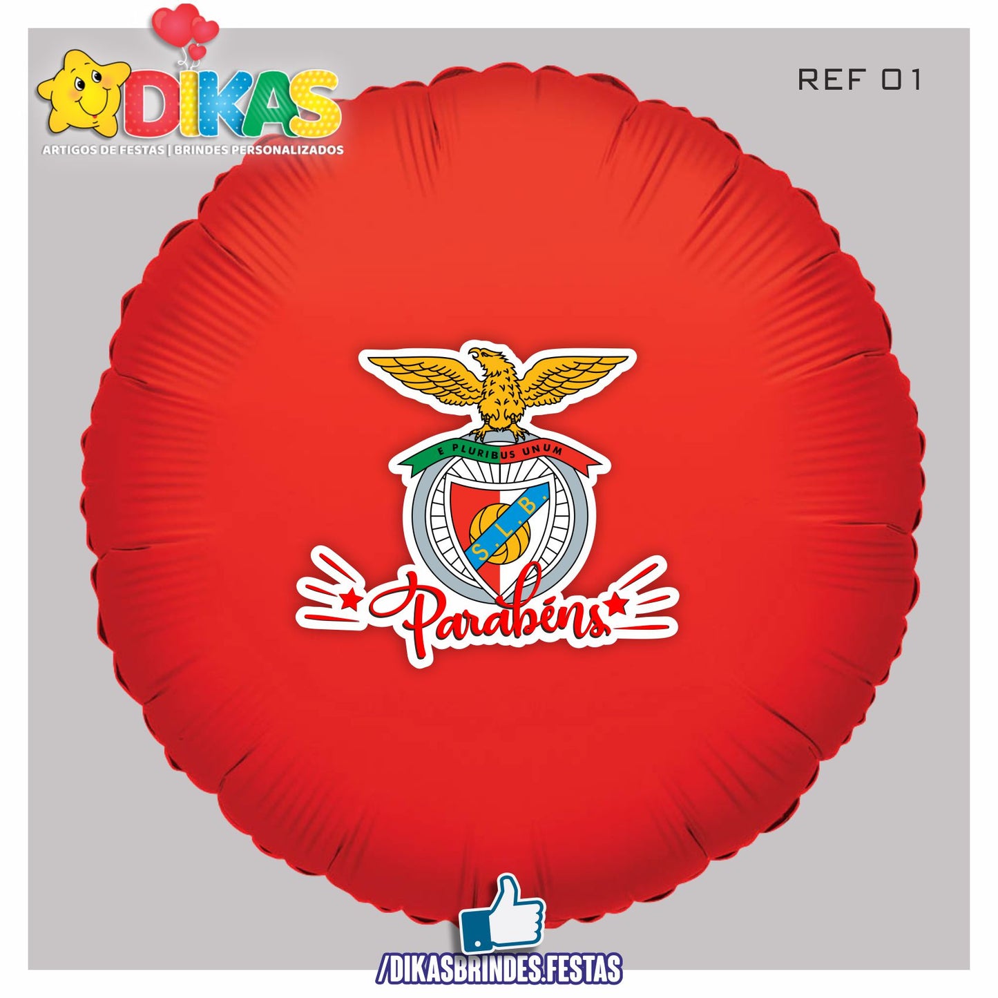 BALÃO FOIL TEMA/PARABÉNS - FUTEBOL BENFICA