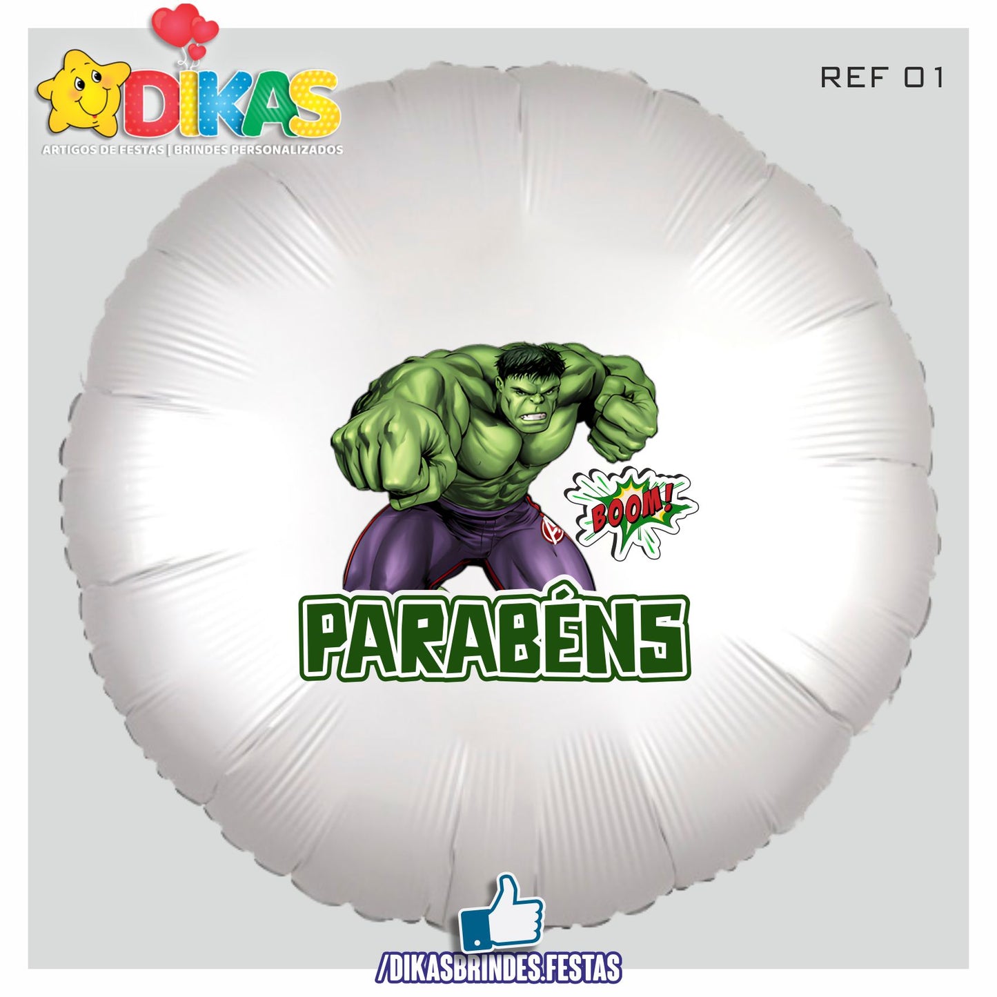 BALÃO FOIL TEMA/PARABÉNS - HULK