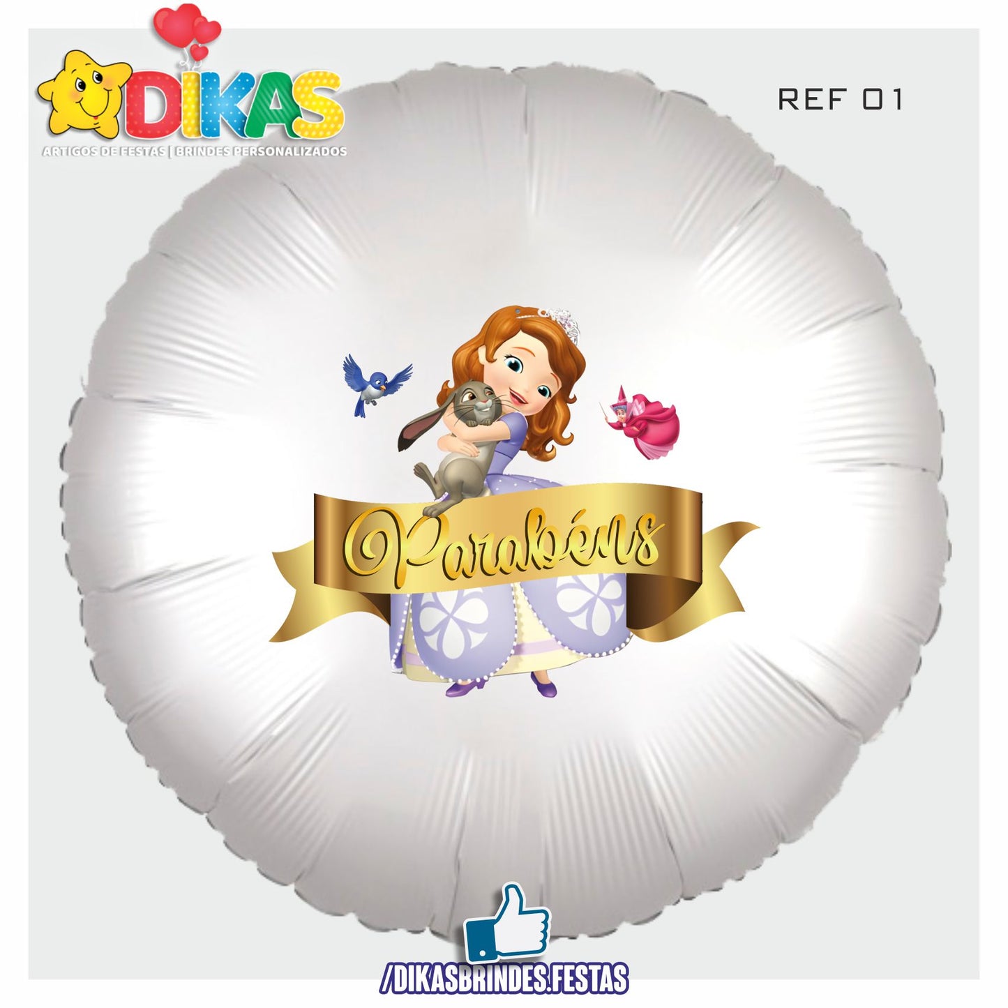 BALÃO FOIL TEMA/PARABÉNS - PRINCESA SOFIA