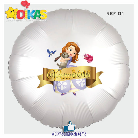 BALÃO FOIL TEMA/PARABÉNS - PRINCESA SOFIA