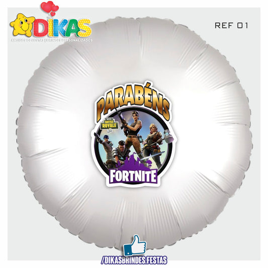 BALÃO FOIL TEMA/PARABÉNS - FORTNITE