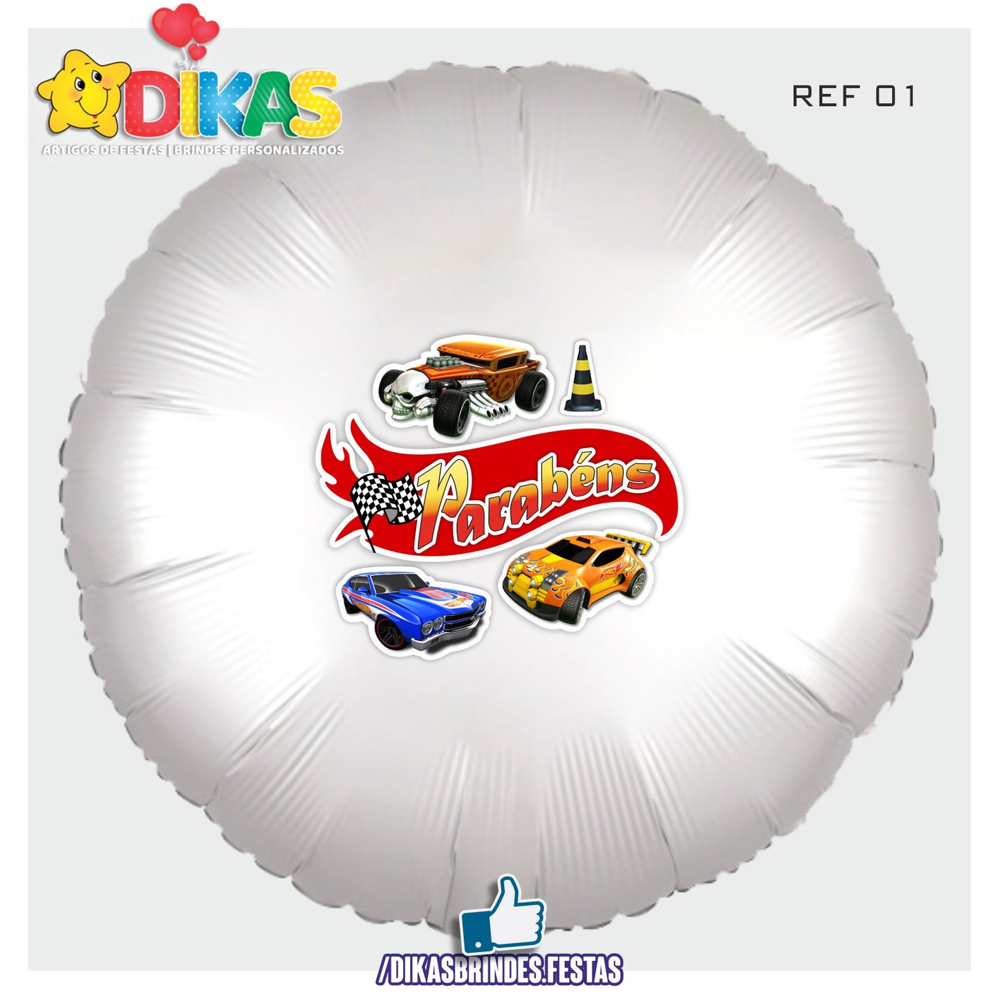 BALÃO FOIL TEMA/PARABÉNS - HOTWHEELS