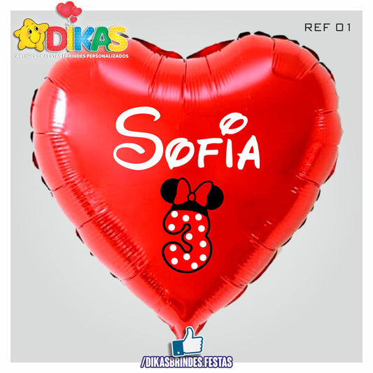 BALÃO FOIL PERSONALIZADO - MINNIE VERMELHA
