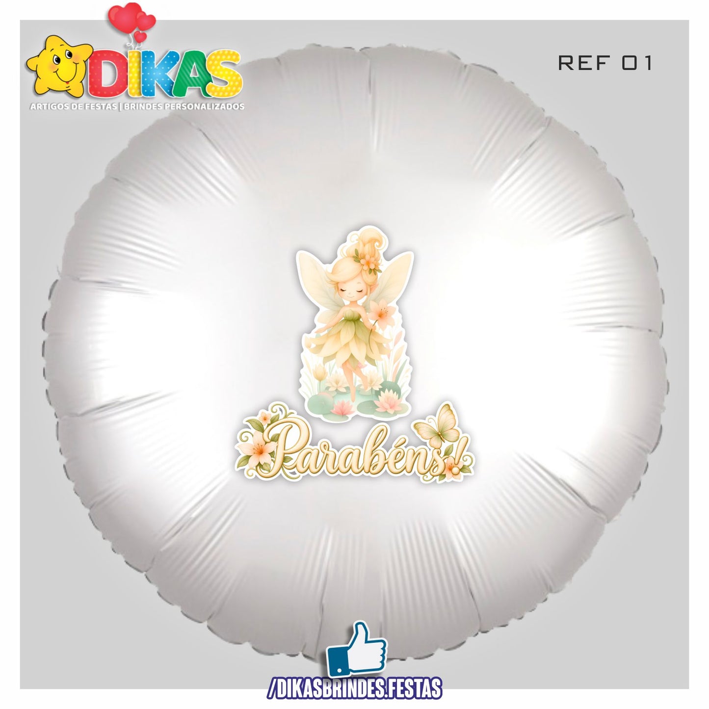 BALÃO FOIL TEMA/PARABÉNS - BORBOLETA / JARDIM ENCANTADO