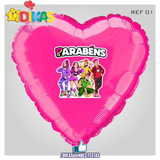 BALÃO FOIL TEMA/PARABÉNS - GRUPO DOS ROSA