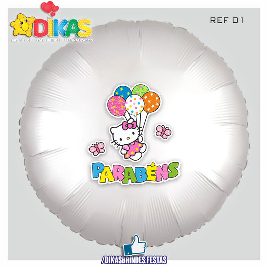 BALÃO FOIL TEMA/PARABÉNS - HELLO KITTY
