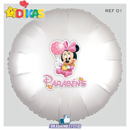 BALÃO FOIL TEMA/PARABÉNS - MINNIE BABY