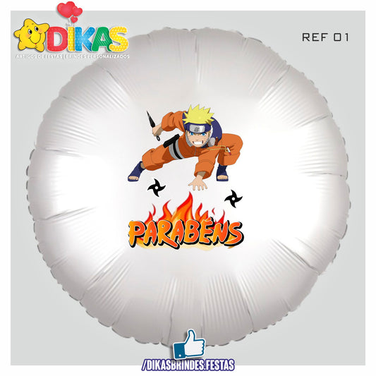 BALÃO FOIL TEMA/PARABÉNS - NARUTO