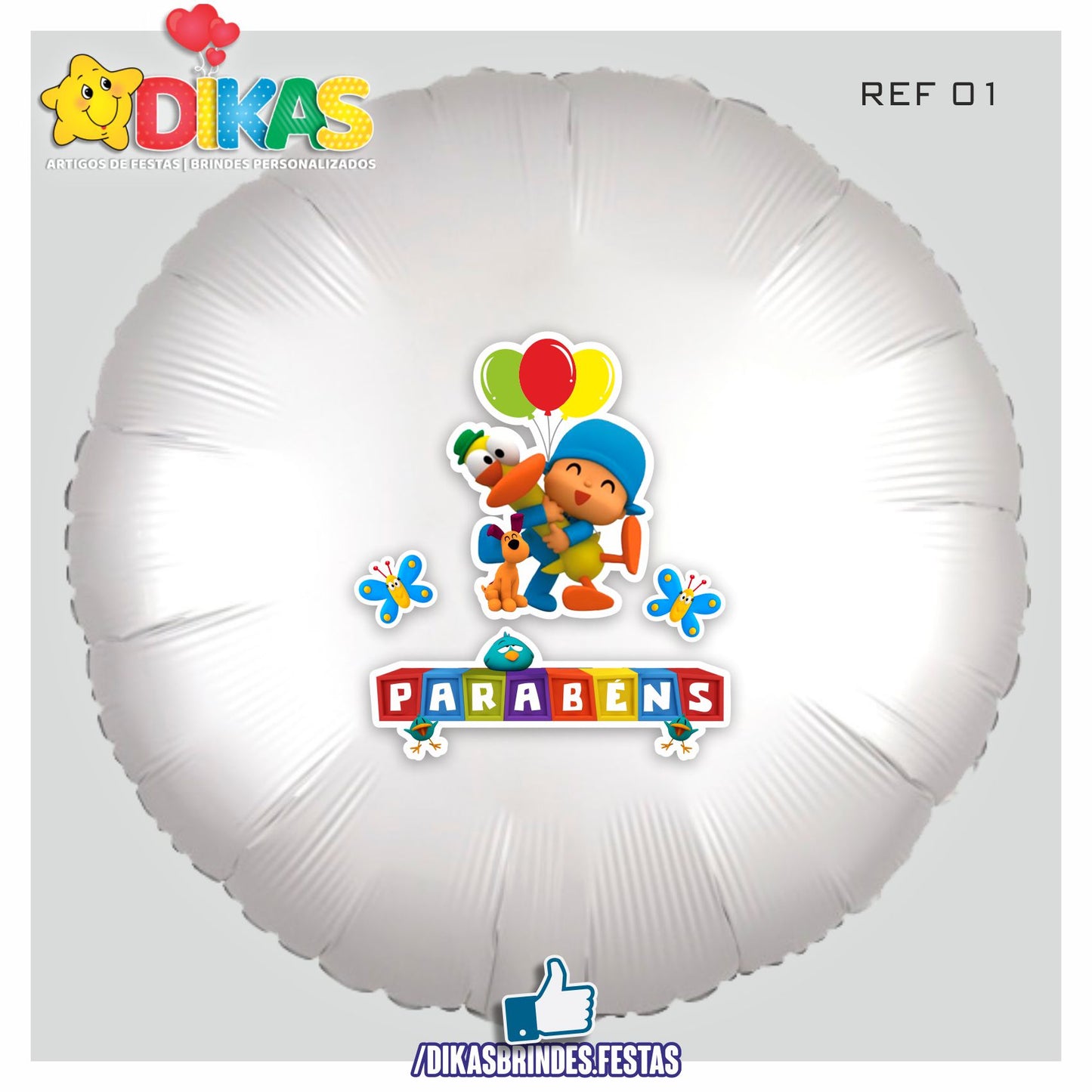 BALÃO FOIL TEMA/PARABÉNS - POCOYO
