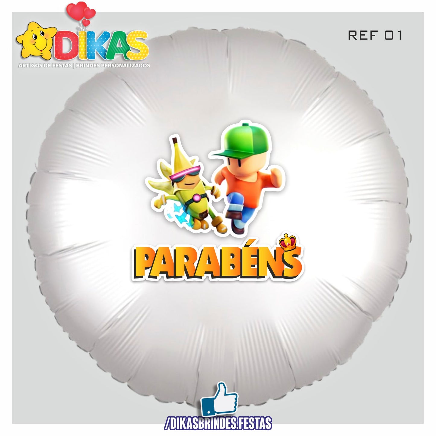 BALÃO FOIL TEMA/PARABÉNS - STUMBLE GUYS