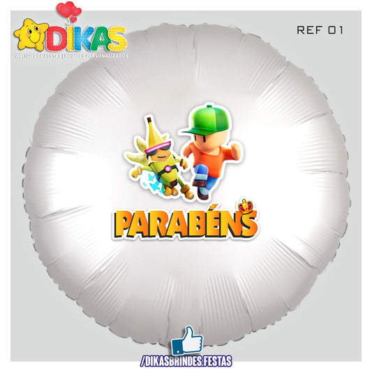BALÃO FOIL TEMA/PARABÉNS - STUMBLE GUYS