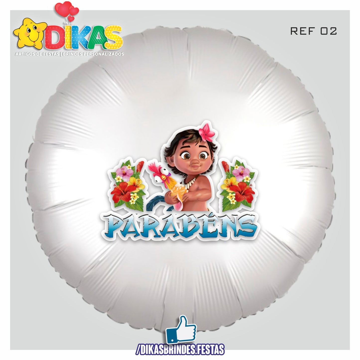 BALÃO FOIL TEMA/PARABÉNS - VAIANA