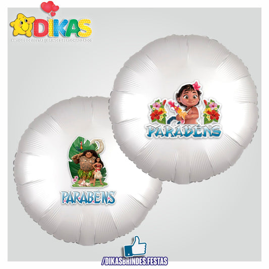 BALÃO FOIL TEMA/PARABÉNS - VAIANA