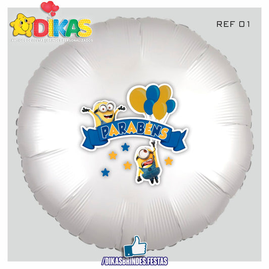 BALÃO FOIL TEMA/PARABÉNS - MINIONS