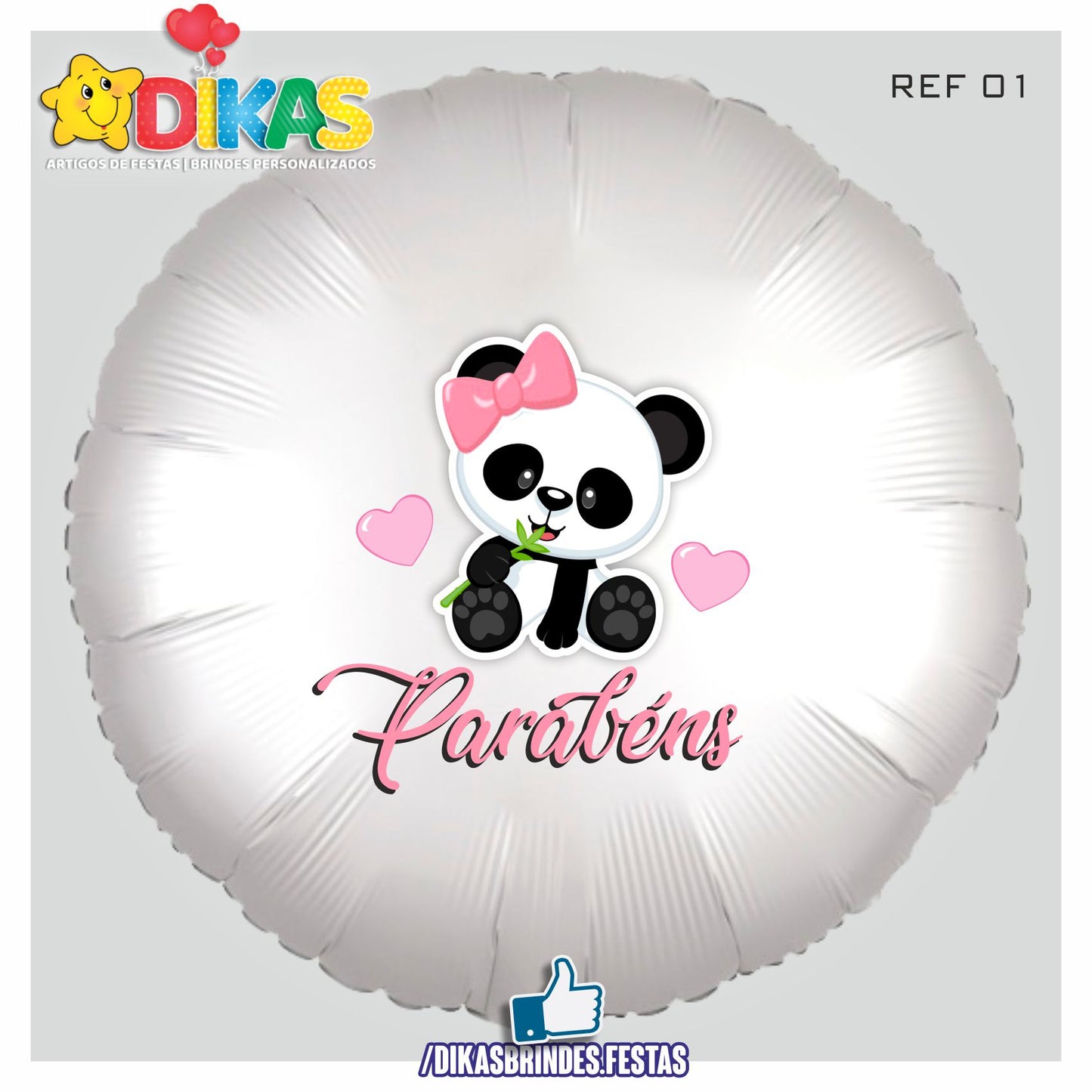 BALÃO FOIL TEMA/PARABÉNS - PANDA BEBÉ