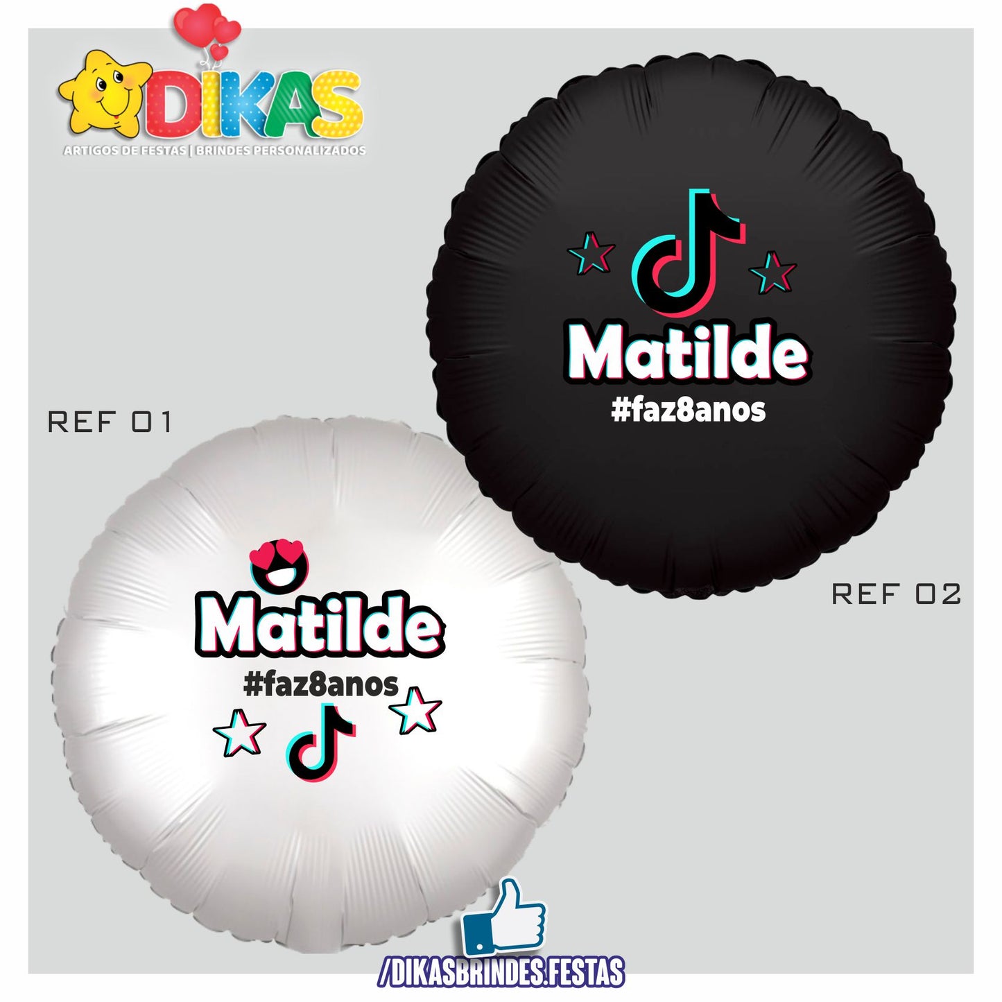 BALÃO FOIL PERSONALIZADO - TIK TOK
