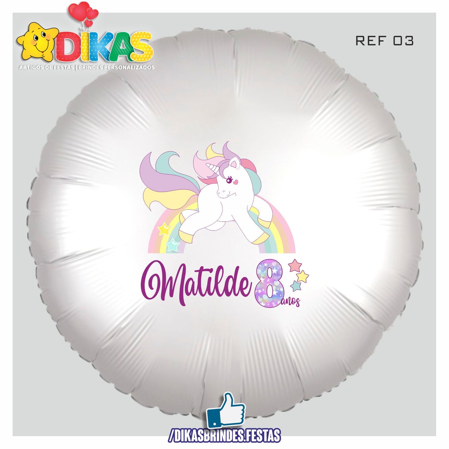 BALÃO FOIL PERSONALIZADO - UNICÓRNIO