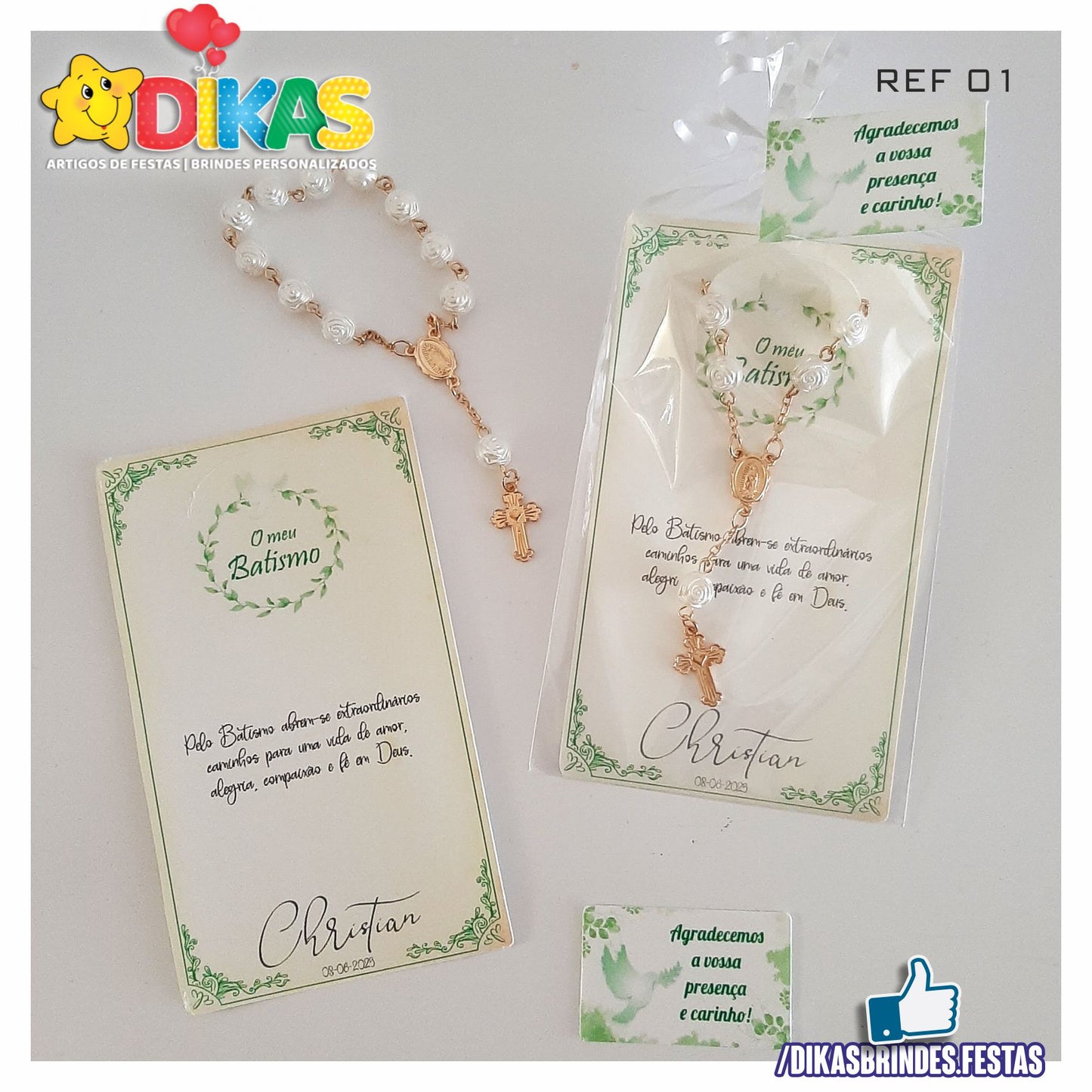 CARTÃO COM MINI TERÇO (DEZENA)