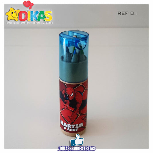 ESTOJO PERSONALIZADO LÁPIS E AFIA - HOMEM ARANHA