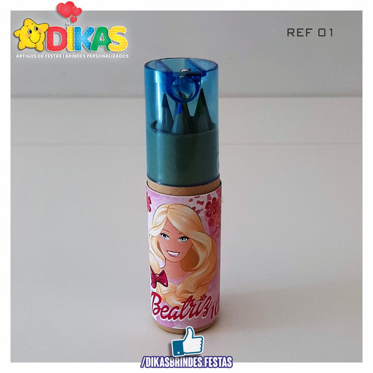 ESTOJO PERSONALIZADO LÁPIS E AFIA - BARBIE