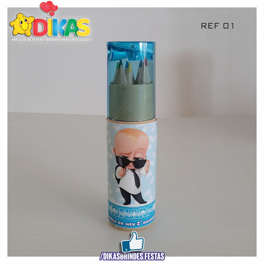 ESTOJO PERSONALIZADO LÁPIS E AFIA - BOSS BABY
