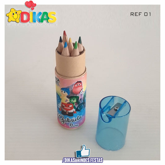 ESTOJO PERSONALIZADO LÁPIS E AFIA - DIVERTIDAMENTE