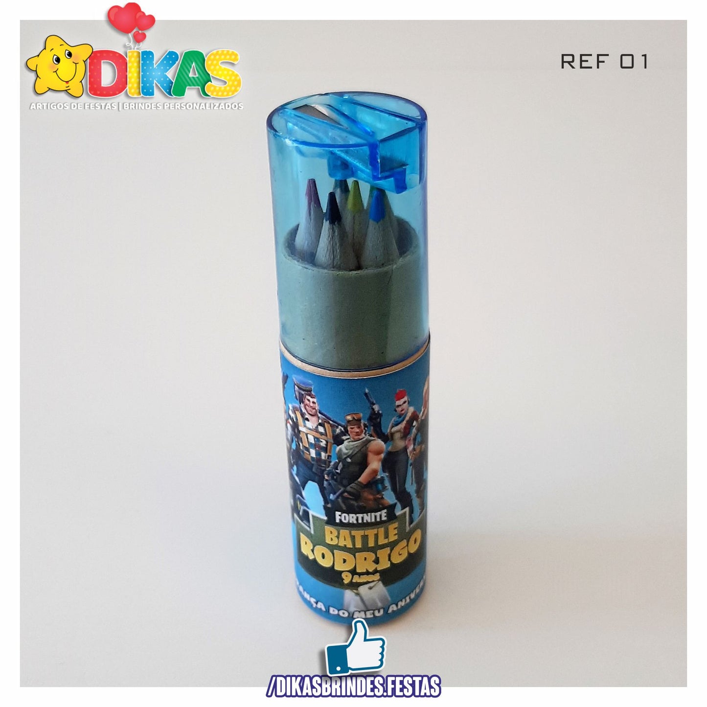 ESTOJO PERSONALIZADO LÁPIS E AFIA - FORTNITE