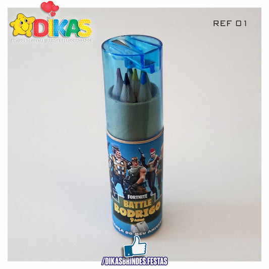 ESTOJO PERSONALIZADO LÁPIS E AFIA - FORTNITE