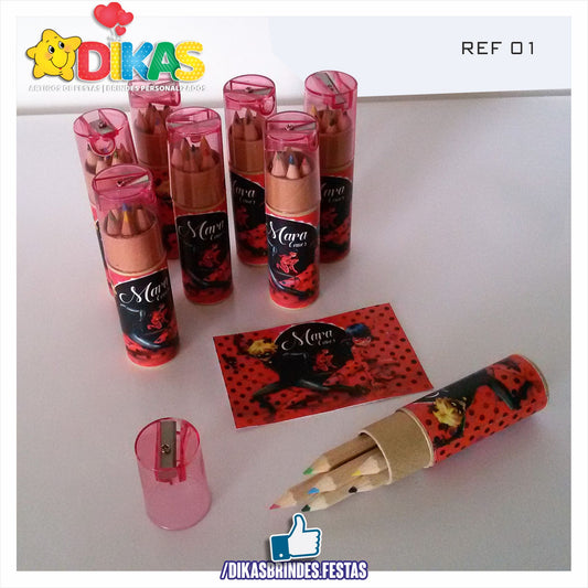 ESTOJO PERSONALIZADO LÁPIS E AFIA - LADYBUG