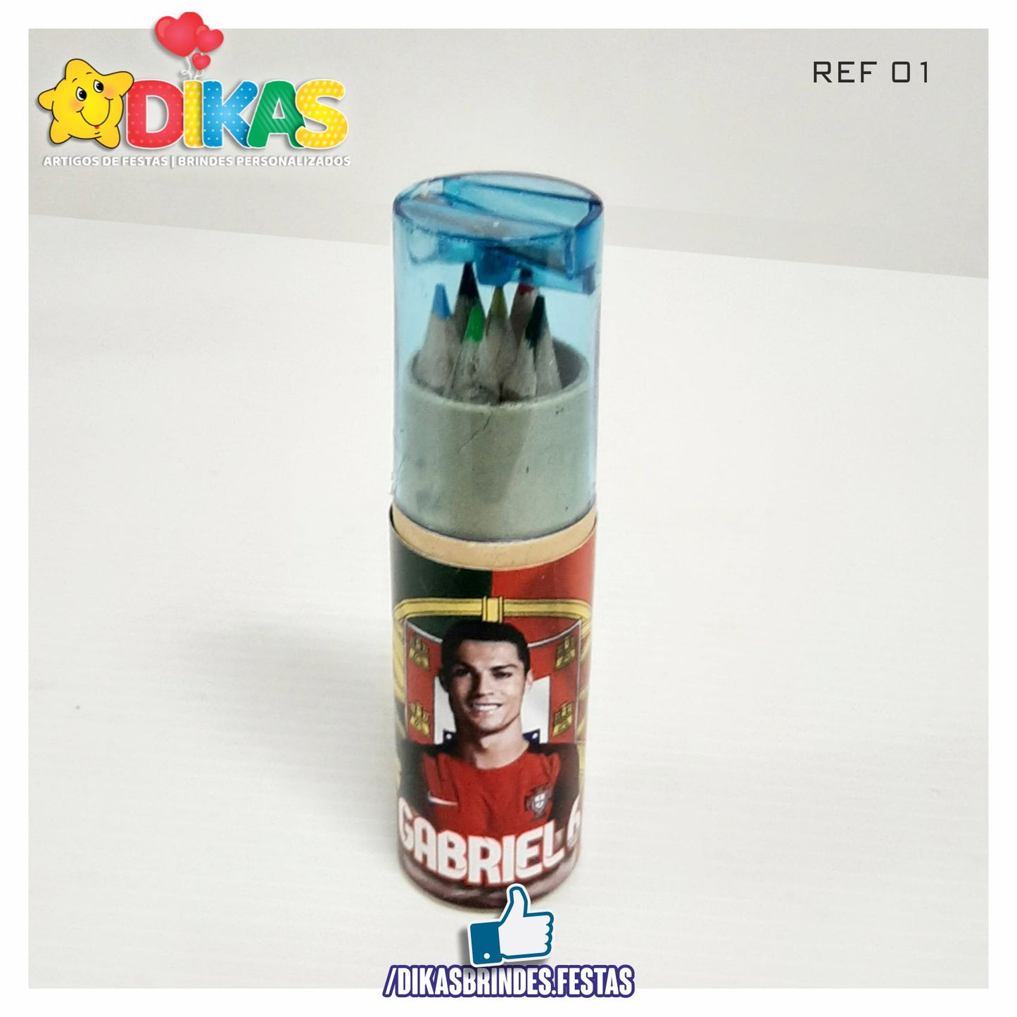 ESTOJO PERSONALIZADO LÁPIS E AFIA - FUTEBOL PORTUGAL