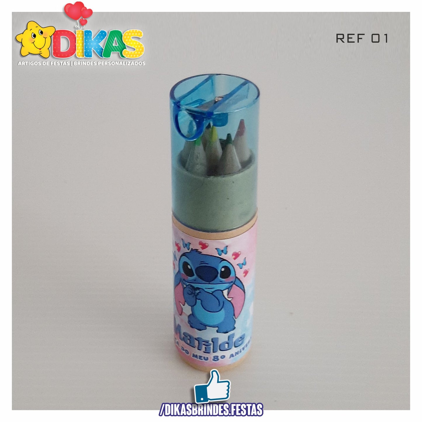 ESTOJO PERSONALIZADO LÁPIS E AFIA - STITCH